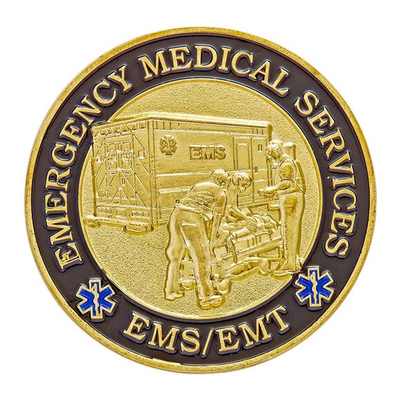EMS Medic Prayer Coin EMS Medic Challenge Coin Gift for Emergency Service Worker - Picture 2 of 3